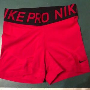 Red Nike Pro Spandex